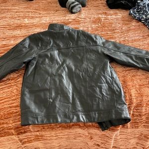 Boys size 7 leather Hawke &Co bomber jacket gently used